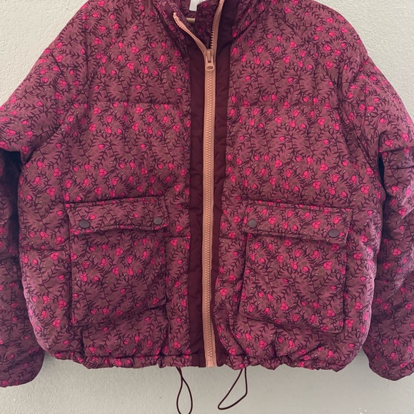 Anthropologie Numph Lillie Puffer Jacket XL Pink Floral Quilted - Picture 9 of 15